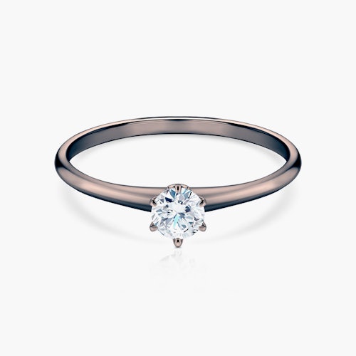 Pierścionek zaręczynowy The Journey: czarne złoto, diament